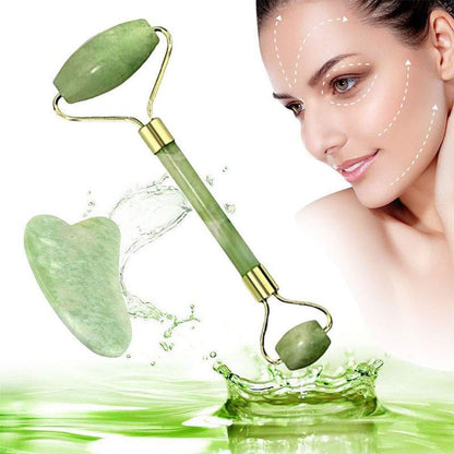 Rodillo Facial Masajeador en Piedra Jade | Anti Retención de Líquidos - [PROMOCIÓN DISPONIBLE SOLO HOY]